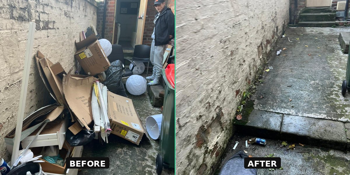 Alley clearance before and after