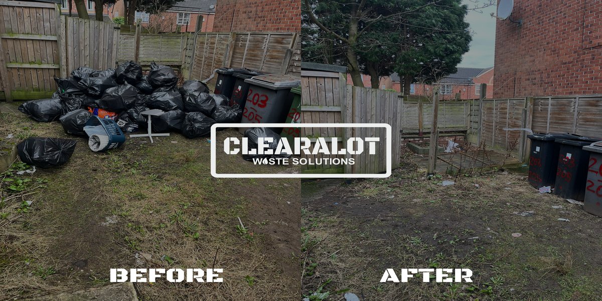 Clearalot branded yard clearance before and after